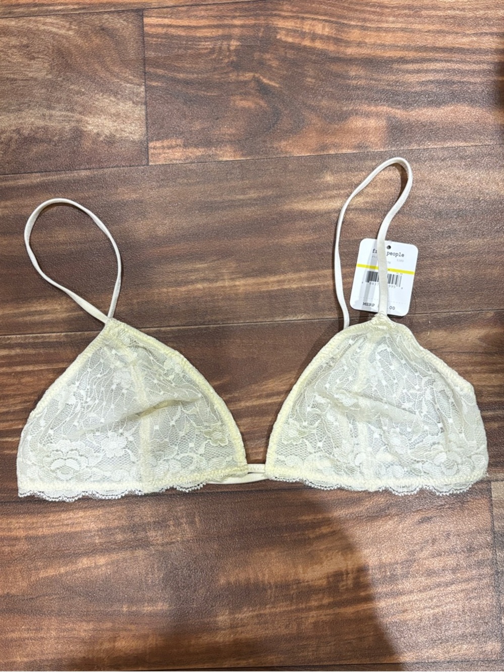 Free People Intimately Lace Triangle Bralette - Cream